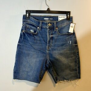 Old Navy NWT Sky–High Denim Short with small distressed details.
